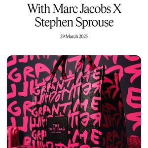 Marc Jacobs Black and Pink Urban Graffiti Tote